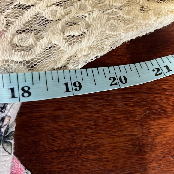 Kori America Womens Tunic L Pink Black Gold Boho Fit & Flare Lace Bell Sleeves - Picture 11 of 13